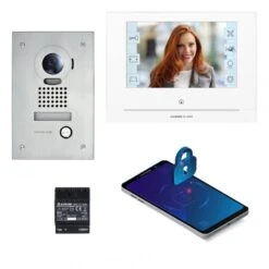 Kit JOS1FW Vidéo Platine Encastrée Avec Moniteur écran 7 Pouce Avec Module WiFi Intégré AIPHONE